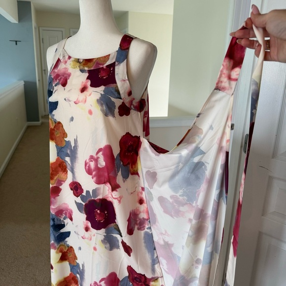 Watercolor Floral Faux Wrap Maxi Dress - Picture 8 of 8